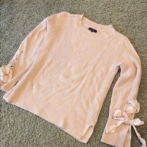 Charming Pink Sweater with Bow Details